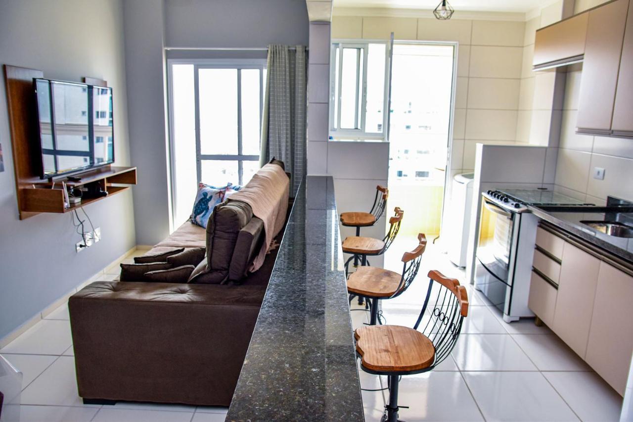 Apto C Wi-Fi A Beira-Mar Na Praia Jardim Real Sp Apartman Praia Grande  Kültér fotó